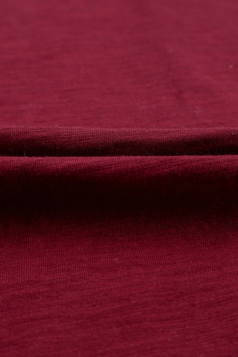 Solid Crew Neck Long Sleeve Top